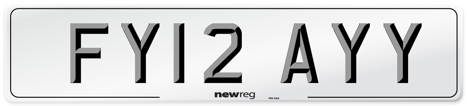 FY12 AYY Number Plate from New Reg